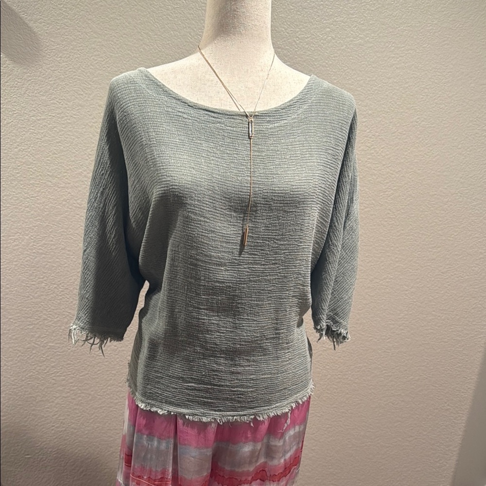 Sage Green Natural Fiber Blouse - Italy 🇮🇹